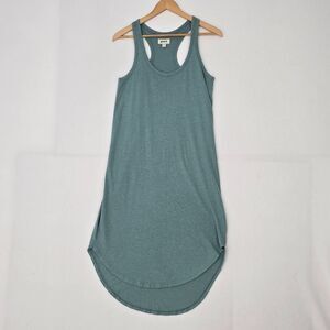 Pact Womens Lake Field Small Organic Cotton Hemp Sea Green Racerback Tank Dress